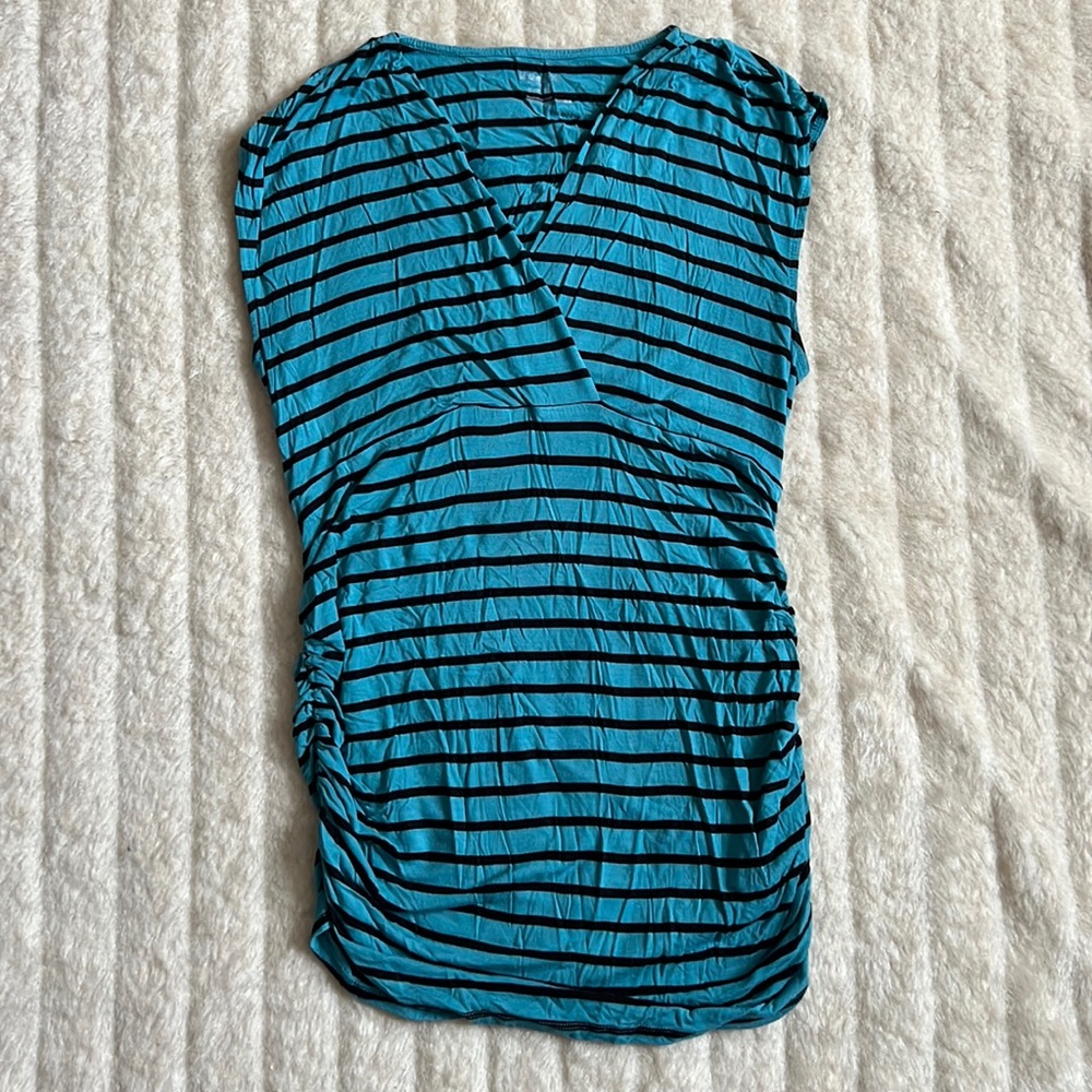 Maternity Striped Sleeveless Shirt Medium